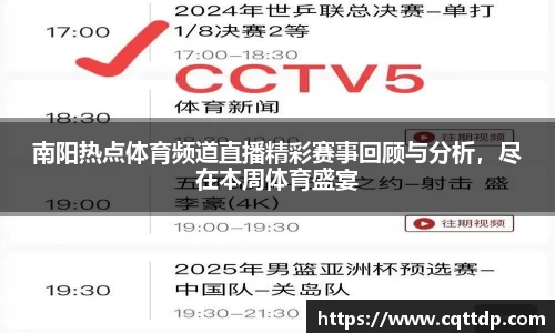 南阳热点体育频道直播精彩赛事回顾与分析，尽在本周体育盛宴