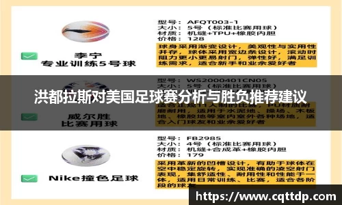 洪都拉斯对美国足球赛分析与胜负推荐建议